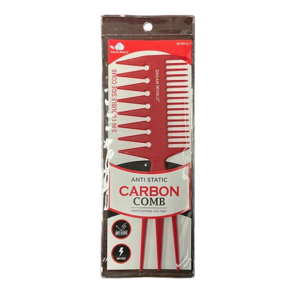 Dream World BR98425 Anti Static Carbon Comb Red