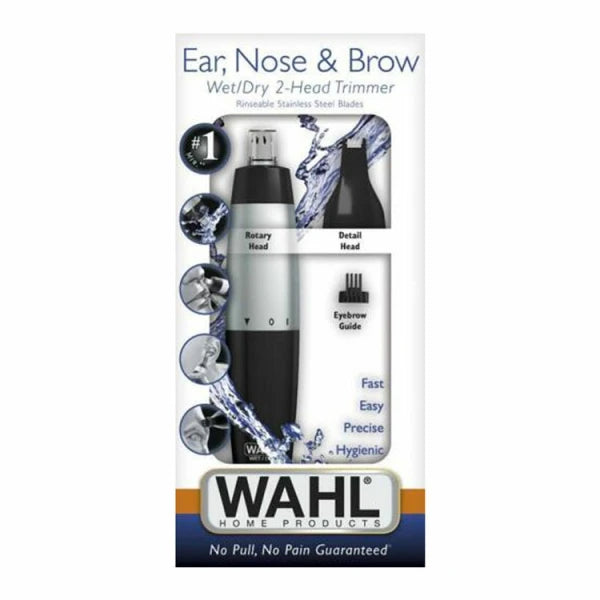 Wahl 5560-3808 Ear, Nose & Brow Wet/Dry 2in1 Personal Trimmer (AA Battery Incl.)