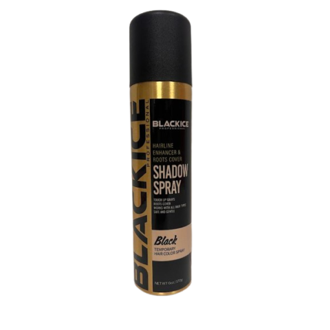 Black Ice Hairline Enhancer & Roots Cover Shadow Spray Black & Dark Brown 6oz