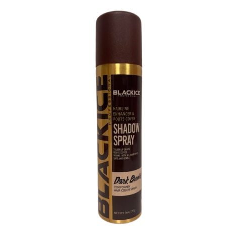 Black Ice Hairline Enhancer & Roots Cover Shadow Spray Black & Dark Brown 6oz