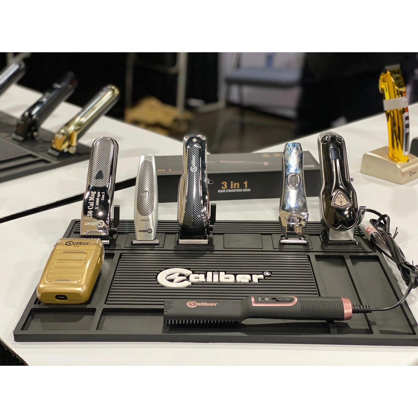 Caliber Pro Magnetic Barber Station Mat 6 Magnetic Holders