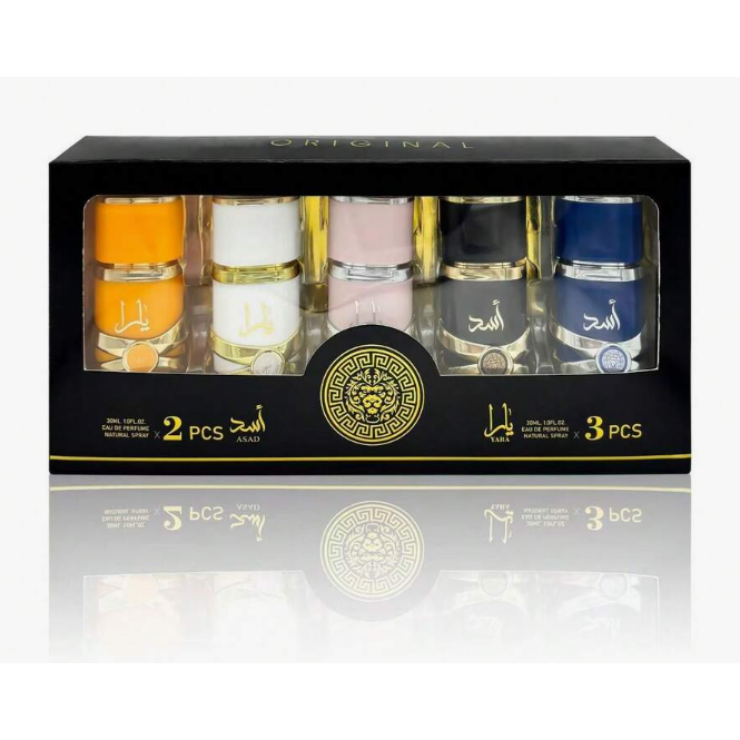 Lattafa Original Yara & Asad Eau de Parfum Spray Set 5 x 30ml ea.