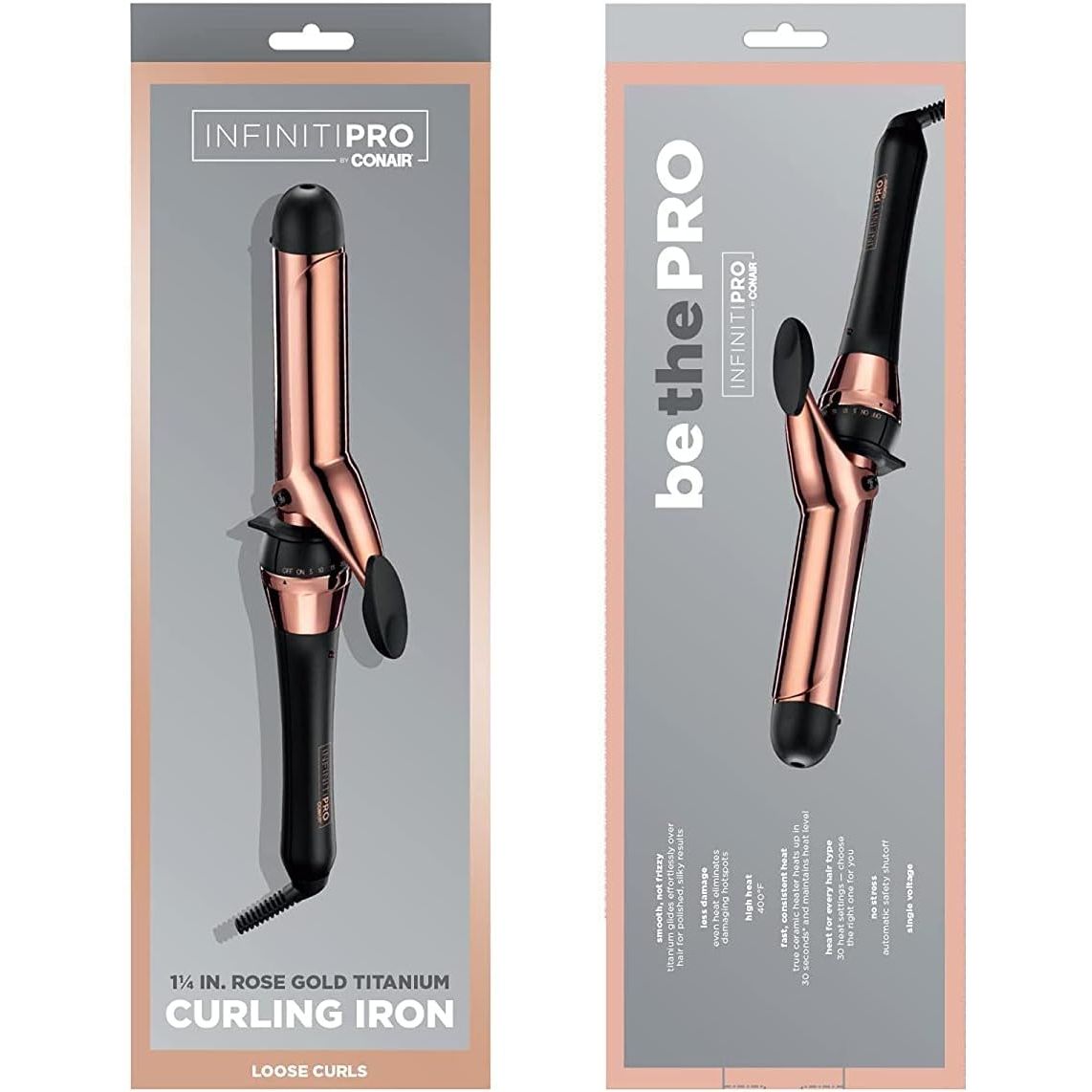 Conair INFINITIPRO Curling Iron 1 1/4" Rose Gold Titanium