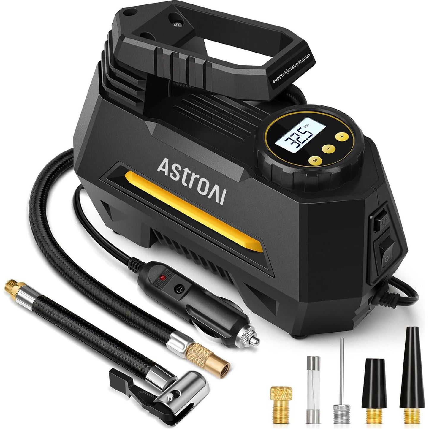AstroAI CZK-3631 100PSI Portable Air Compressor LED Flashlight Car Air Pump Blue or Yellow