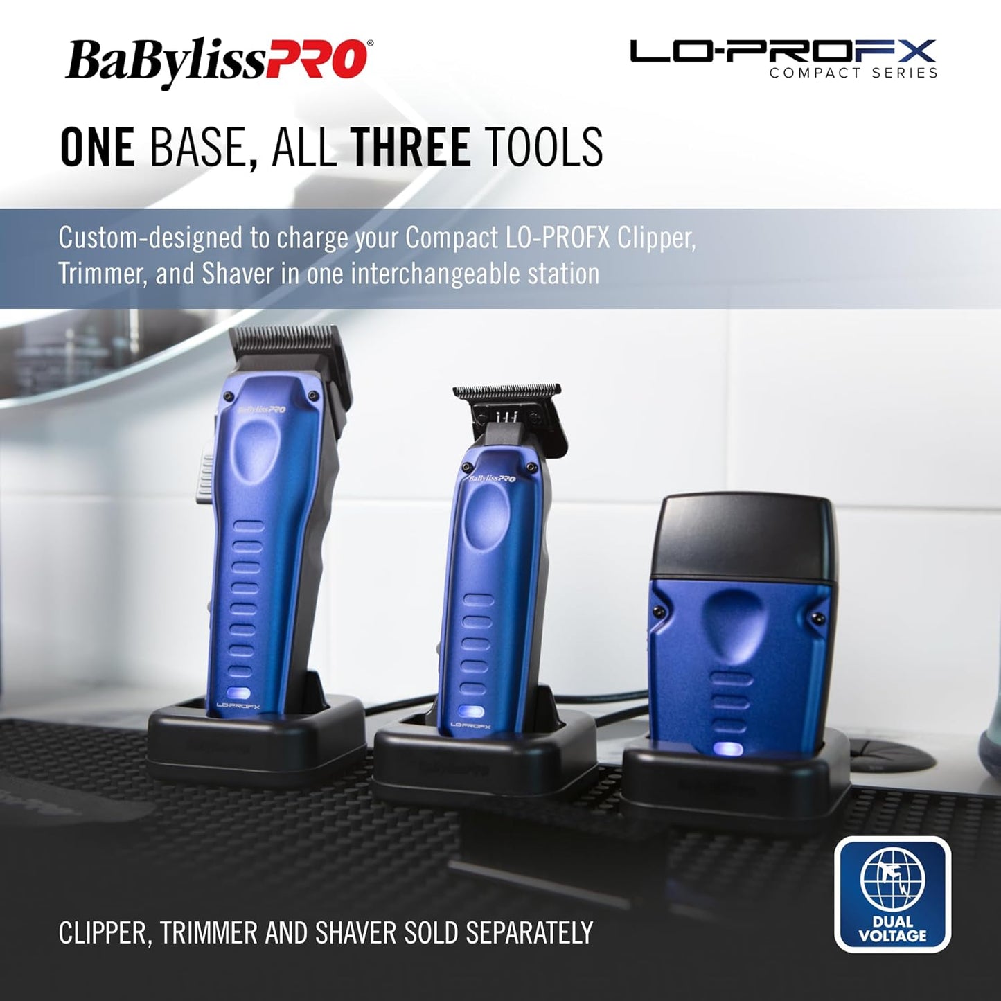 BaBylissPRO FXCLPB Lo-ProFX Compact Series 3-in-1 Charging Stand