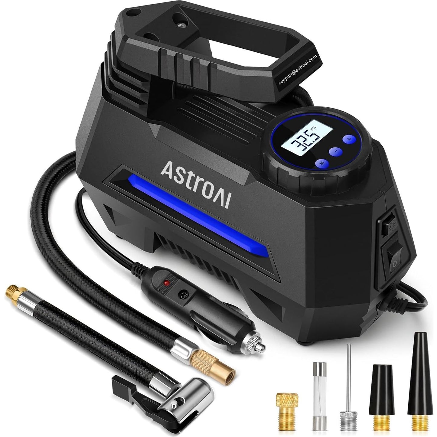 AstroAI CZK-3631 100PSI Portable Air Compressor LED Flashlight Car Air Pump Blue or Yellow
