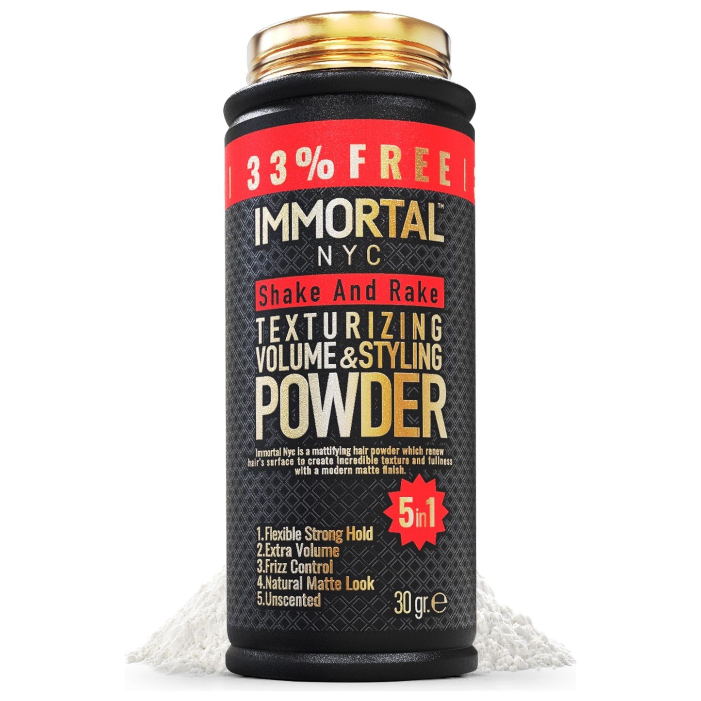 Immortal NYC 5in1 Shake & Rake Texturizing, Volume & Styling Powder 30g