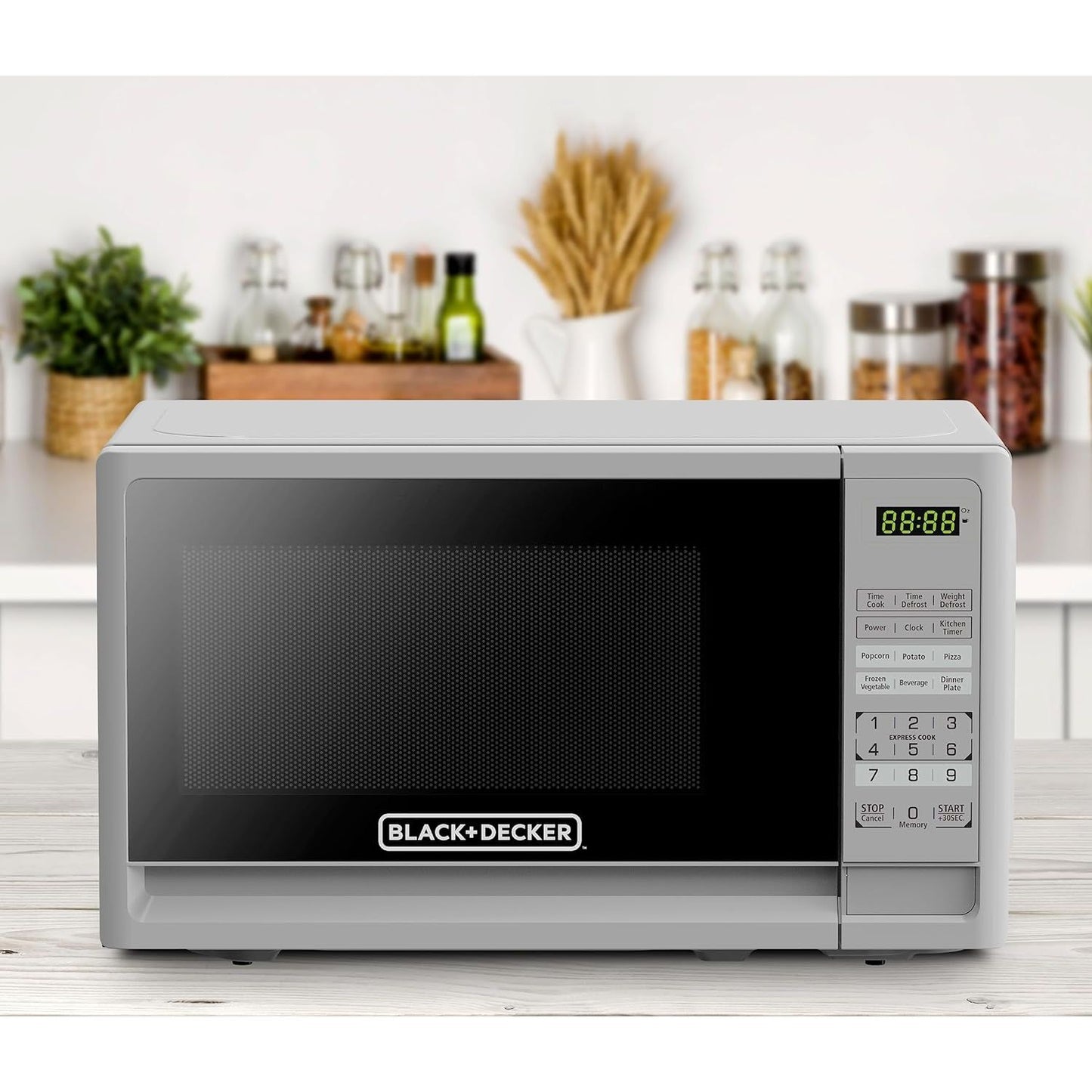 Black & Decker Compact Countertop Microwave Oven 0.7 Cu. Ft. 700W w/ LED Lighting Child Lock White