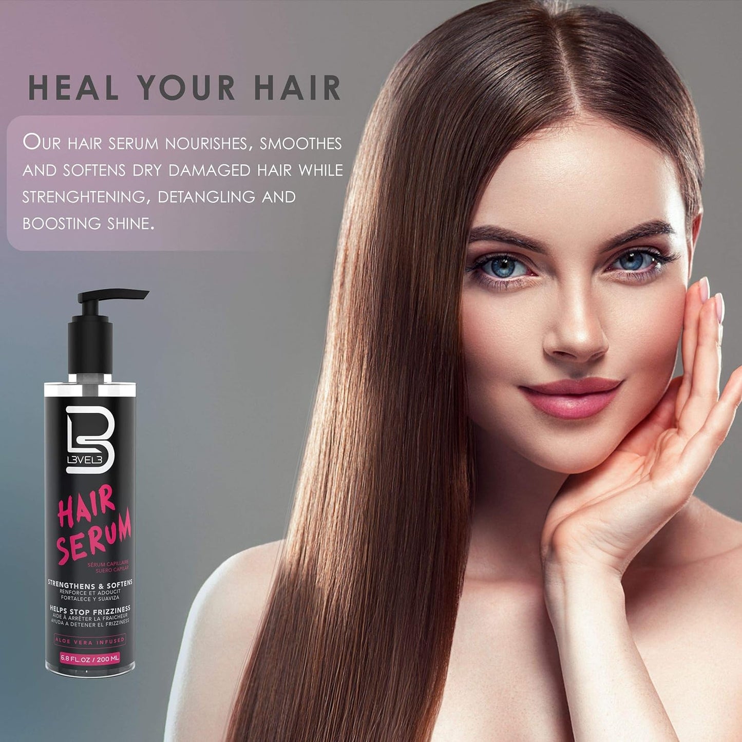 Level 3 Hair Serum Strengthens & Softens Helps Stop Frizziness 6.76fl oz