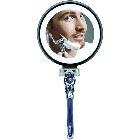 Barbasol Magnification LED Mirror Suction Cup w Hook Holder