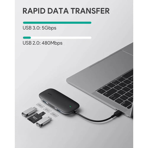 Aukey CB-C71 Link PD Pro USB-C Hub Chromebook Pixel Laptop Phone