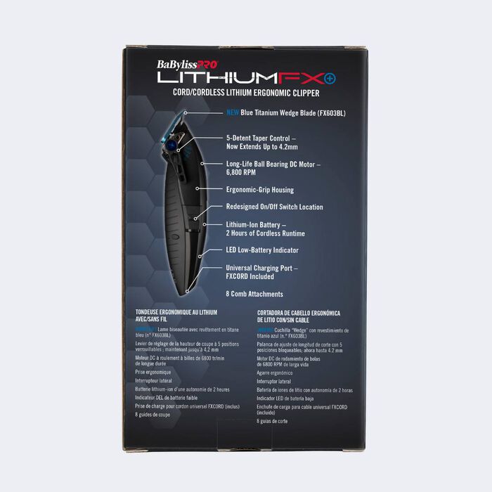 BaBylissPRO FX673NSMB LithiumFX+ Cord/Cordless Ergonomic Clipper