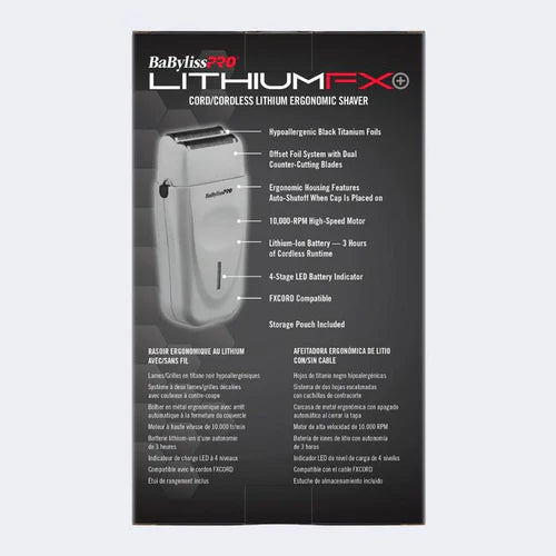 BaBylissPRO FXFS573GY LithiumFX+ Grey Cordless Double Foil Shaver