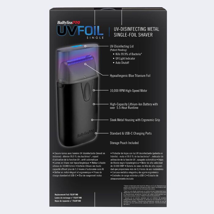 BaBylissPRO FXLFS1MB UVFoil Single-Foil Shaver Limited Edition Matte Black