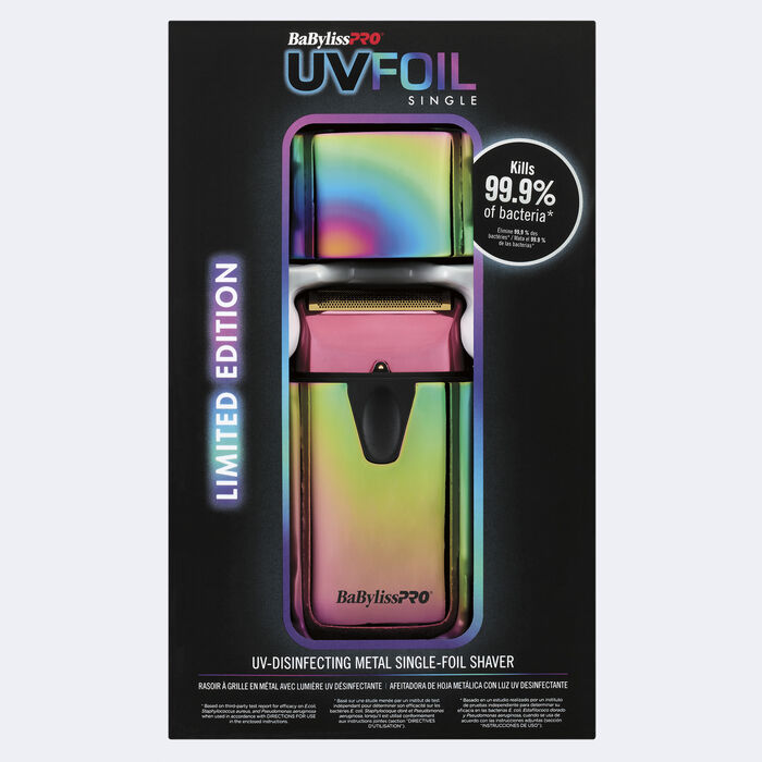 BaBylissPRO FXLFS1RB UVFOIL Iridescent UV-Disinfecting Metal Single-Foil Shaver