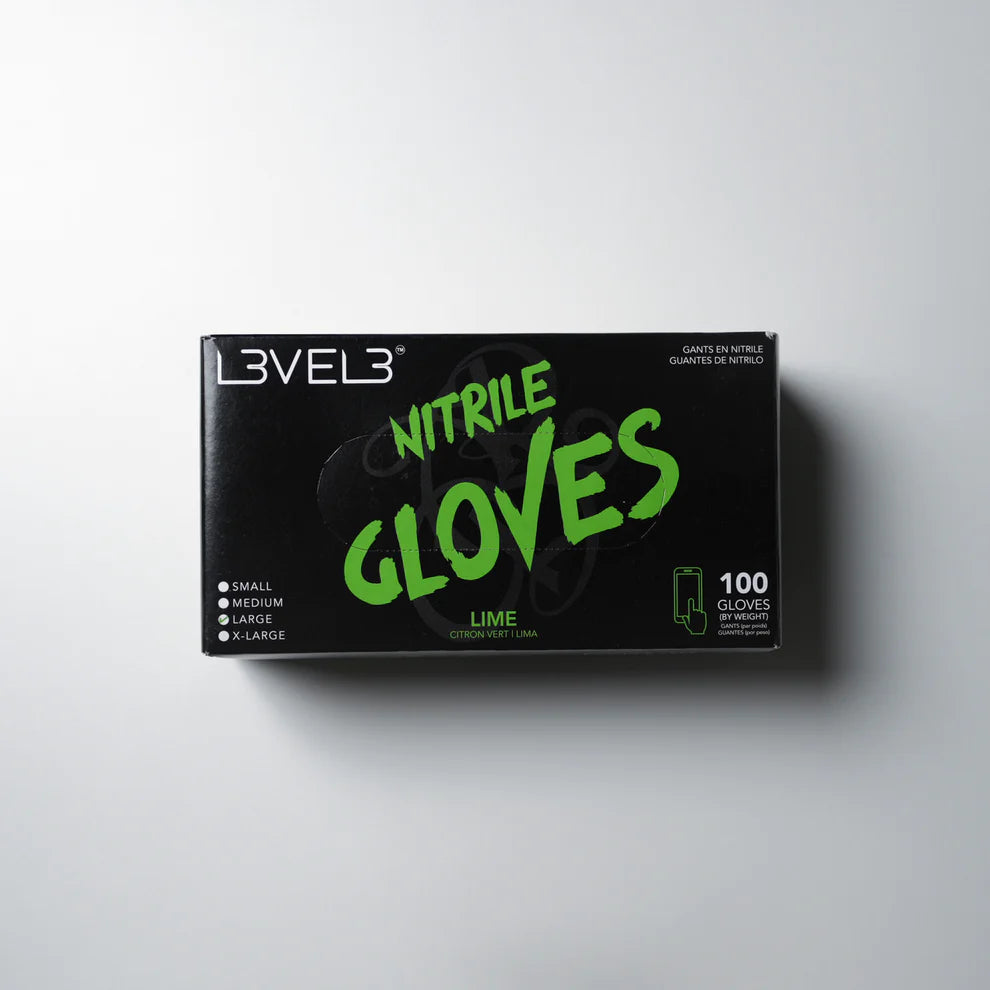 Level 3 Professional Nitrile Gloves Lime Small, Medium, Large
