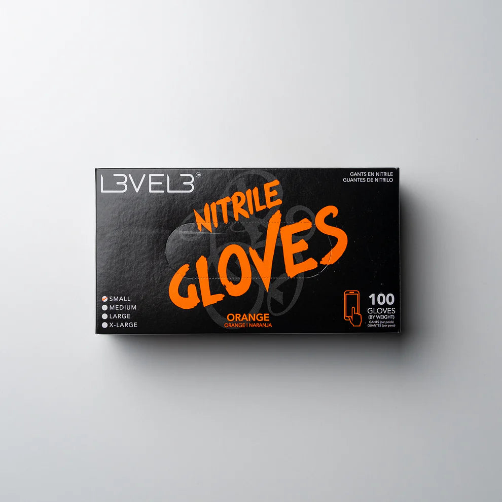 Level 3 Professional Nitrile Gloves Orange Small, Medium, Large