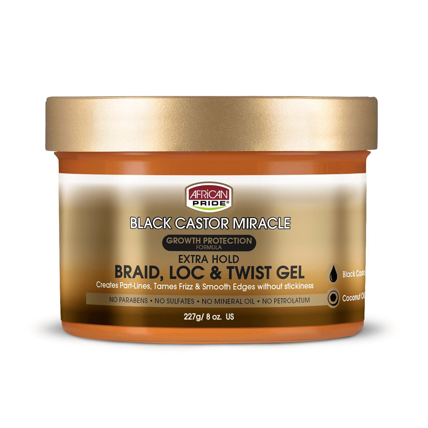 African Pride Black Castor Miracle Extra Hold Braid Lock & Twist Gel