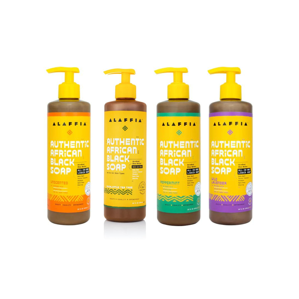 Alaffia Authentic African Black Soap All-In-One Liquid Soap 16fl oz 4 Scents