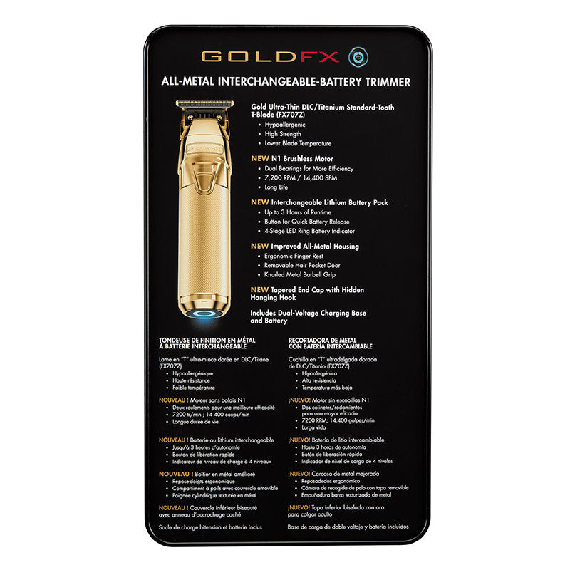 BaBylissPRO GoldFX FXOne All-Metal Interchangeable-Battery Trimmer