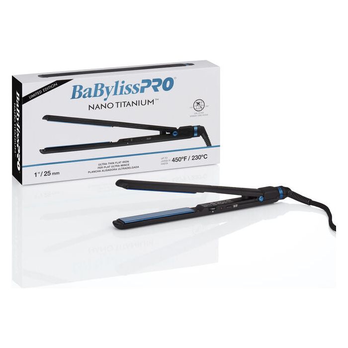 BaBylissPRO BNTMB4072TUC Nano Titanium 1"/25mm Ultra-Thin Flat Iron 450F
