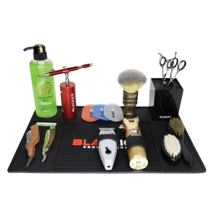 Black Ice Professional Barber Station Mat Anti-Slip 17.7" x 11.8"