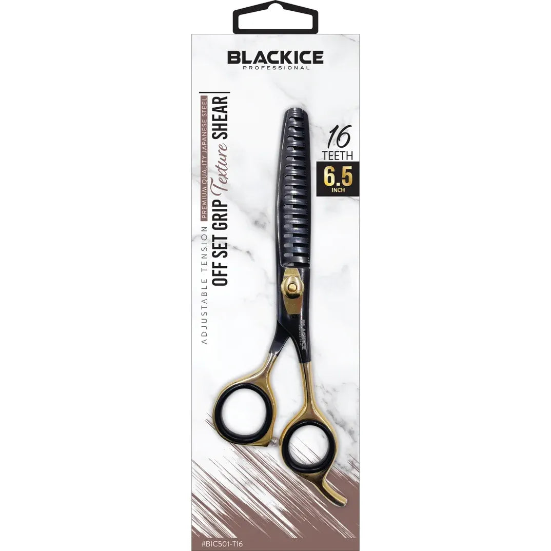 Black Ice Adjustable Tension Stainless steel OFF Set Grip Shears Gold/Black