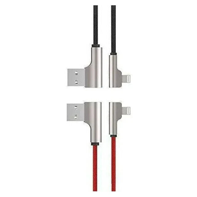 Aukey CB-AL01 USB To Data Cable 2M*2 Black & Red Braided Cable 2 Pack