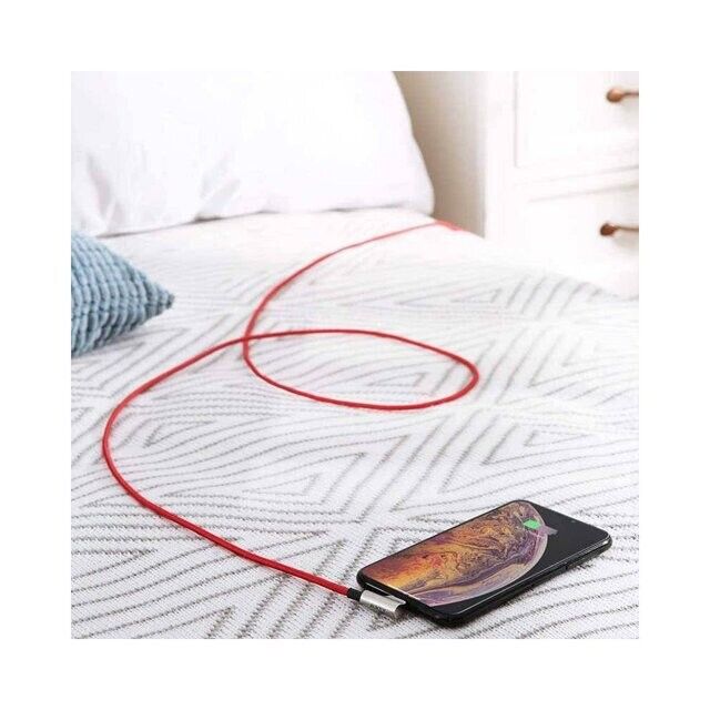 Aukey CB-AL01 USB To Data Cable 2M*2 Black & Red Braided Cable 2 Pack