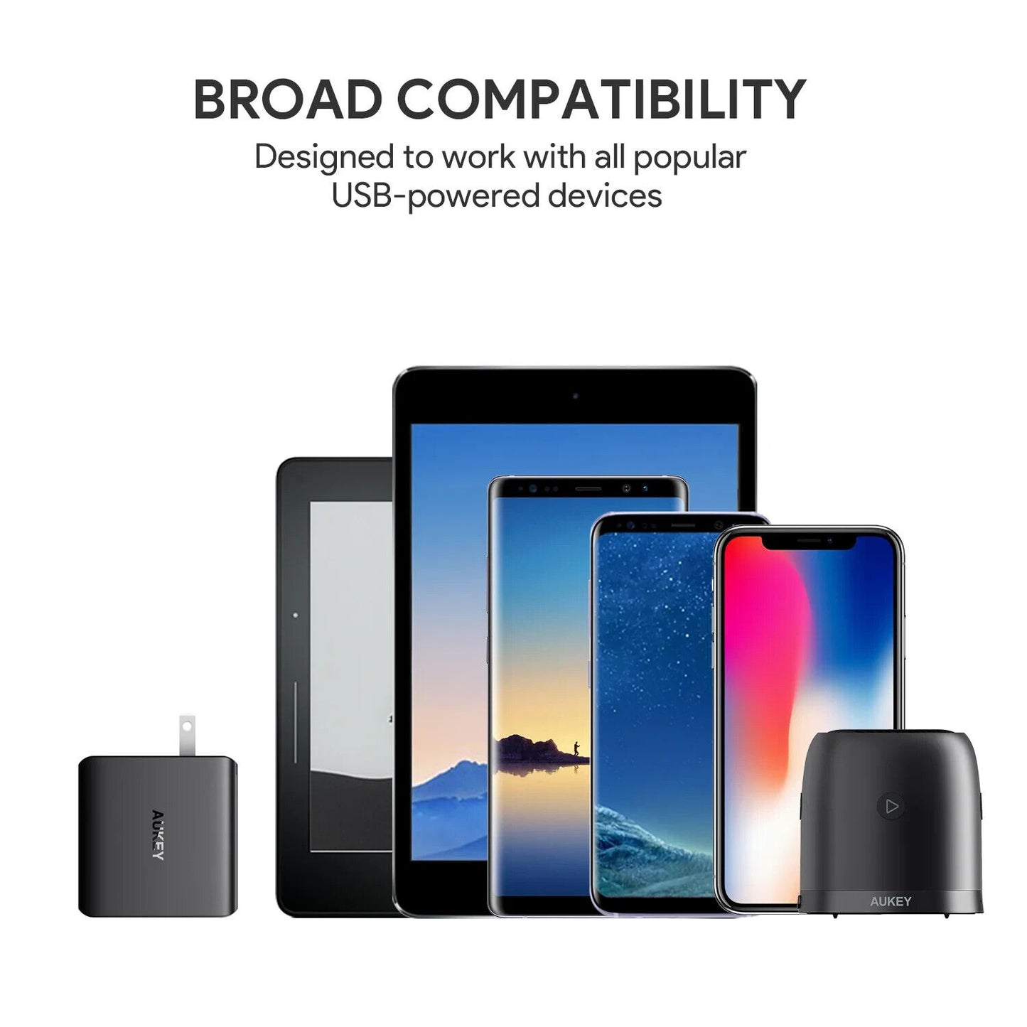 Aukey PA-U48 Amp 4-Port USB Wall Charger With Foldable Plug