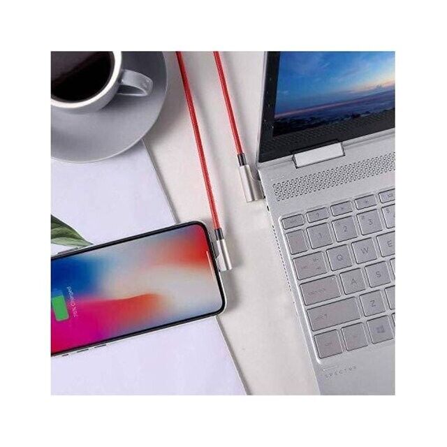 Aukey CB-AL01 USB To Data Cable 2M*2 Black & Red Braided Cable 2 Pack