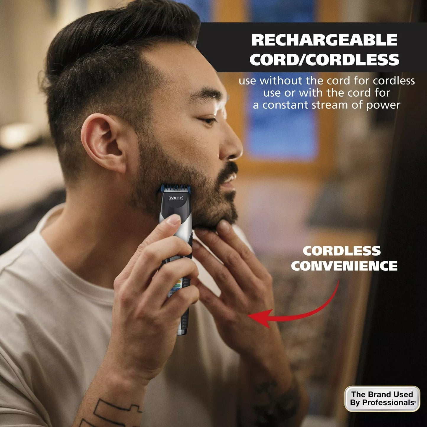 Wahl 9891-108 Color Pro Cord/Cordless Rechargeable Beard Trimmer