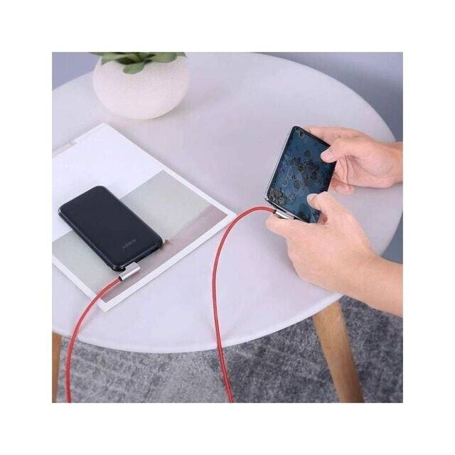 Aukey CB-AL01 USB To Data Cable 2M*2 Black & Red Braided Cable 2 Pack