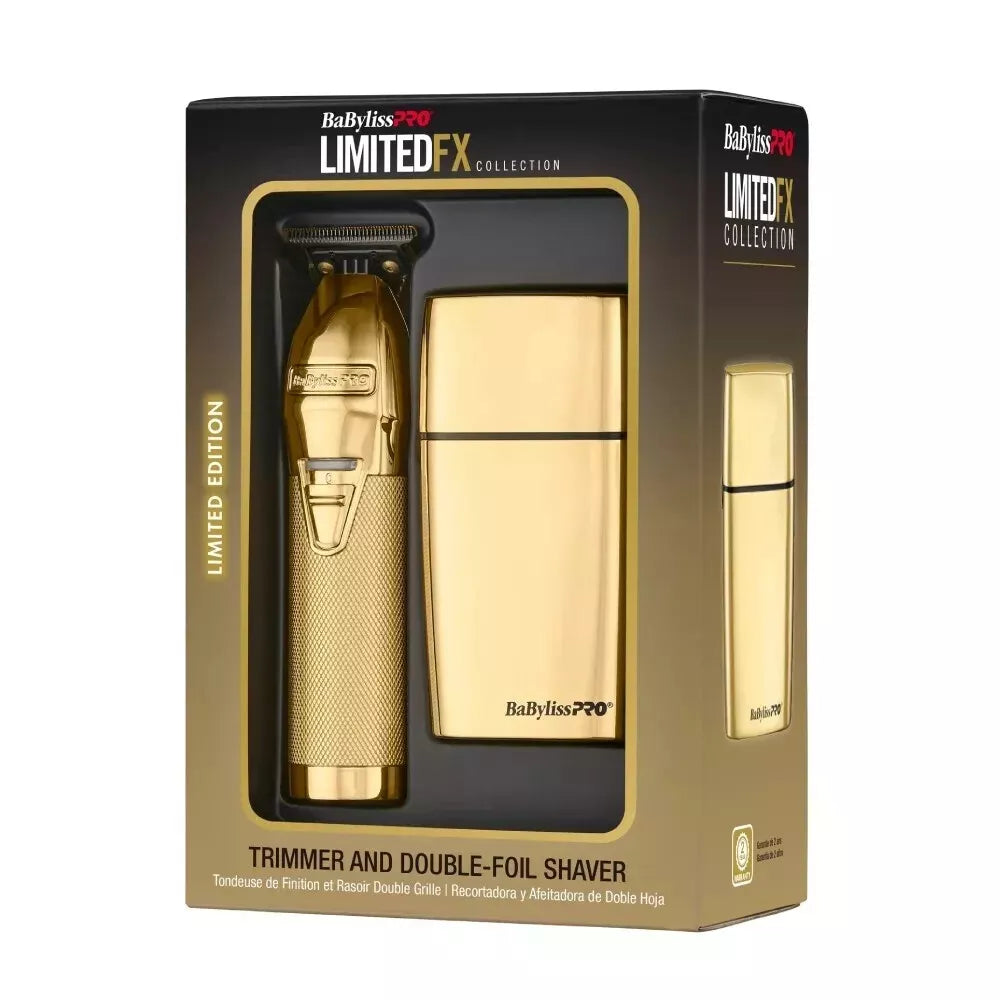 BaBylissPRO FXDUOFS2TG LimitedFX Trimmer & Double-Foil Shaver Gold Collection