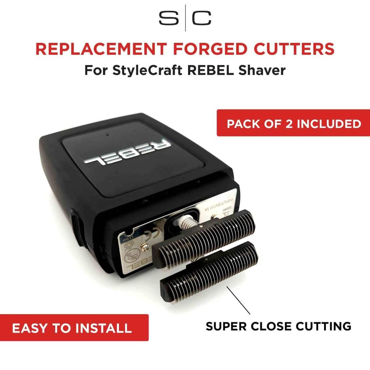 StyleCraft SC514S Rebel Shaver Steel Replacement Cutters Stainless Steel
