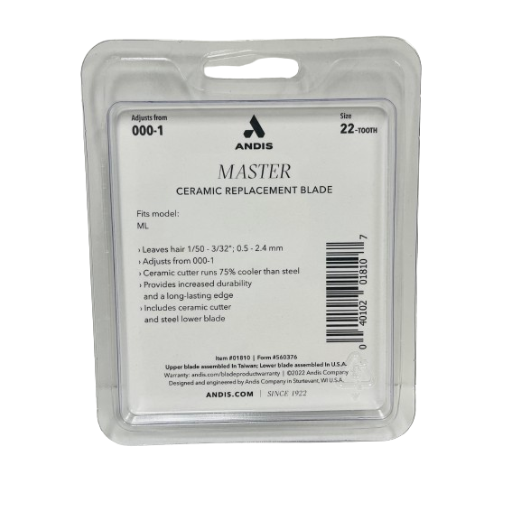 Andis #01810 Master Ceramic Replacement Blade Size #22-Tooth Adjusts from 000-1