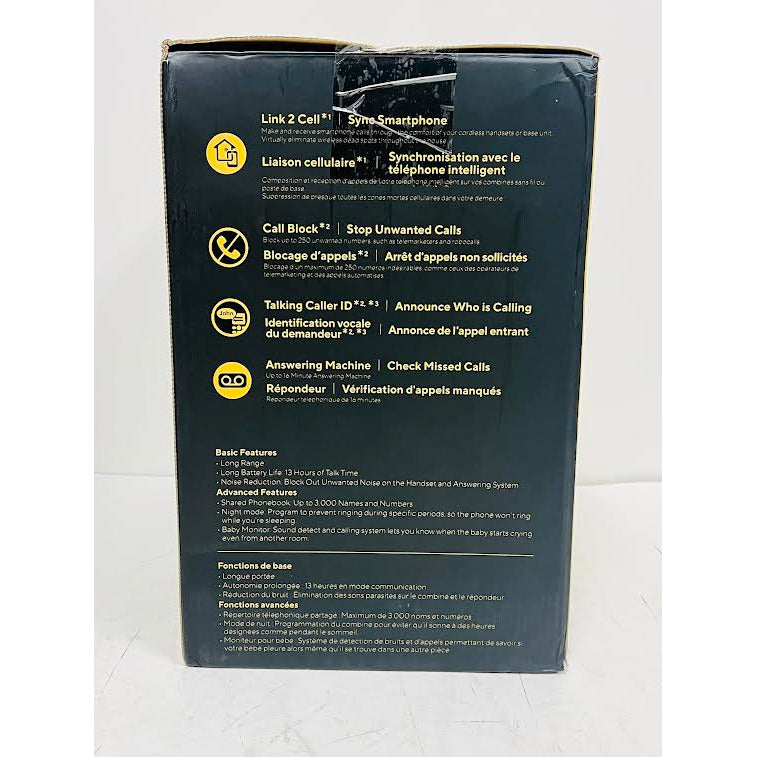 Panasonic KX-TG175C 5 Handsets Cordless Phone System Long Range 13h Battery