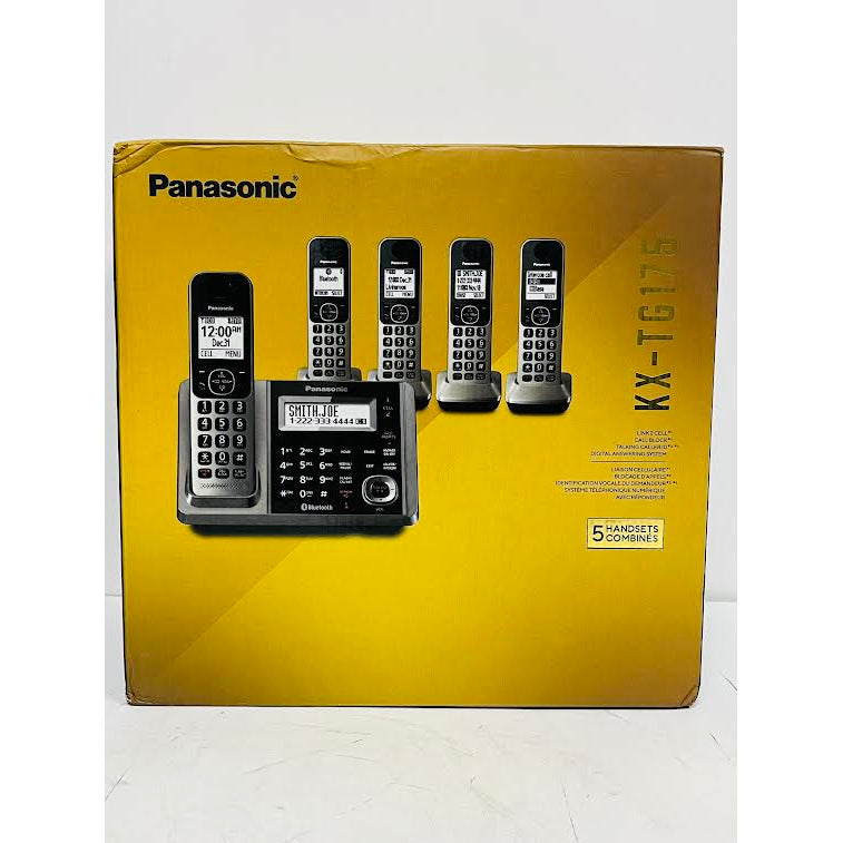 Panasonic KX-TG175C 5 Handsets Cordless Phone System Long Range 13h Battery