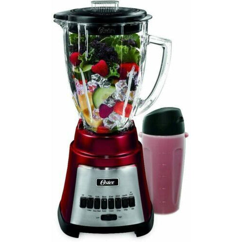 Oster BLSTFG-RBG 12 Speed 6 Cup Glass Jar w/ Smoothie Cup 700W Red