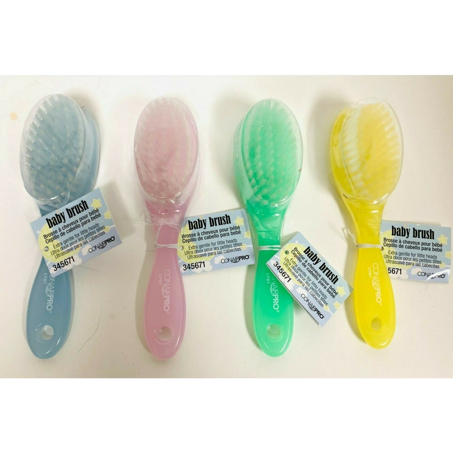 Conair Pro Baby Brush Extra Gentle Blue, Green, Pink & Yellow