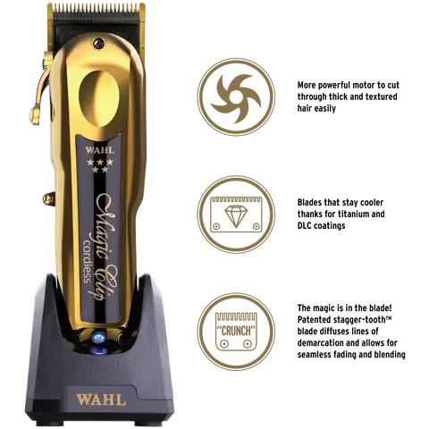 Wahl 8148-700 5-Star Gold Cordless Magic Clip Cordless Stand Limited Edition
