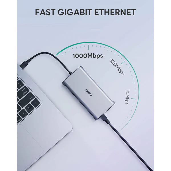 Aukey CB-C89 10in1 USB-C Hub with 4K HDMI & VGA Silver USB-C Hub Silver