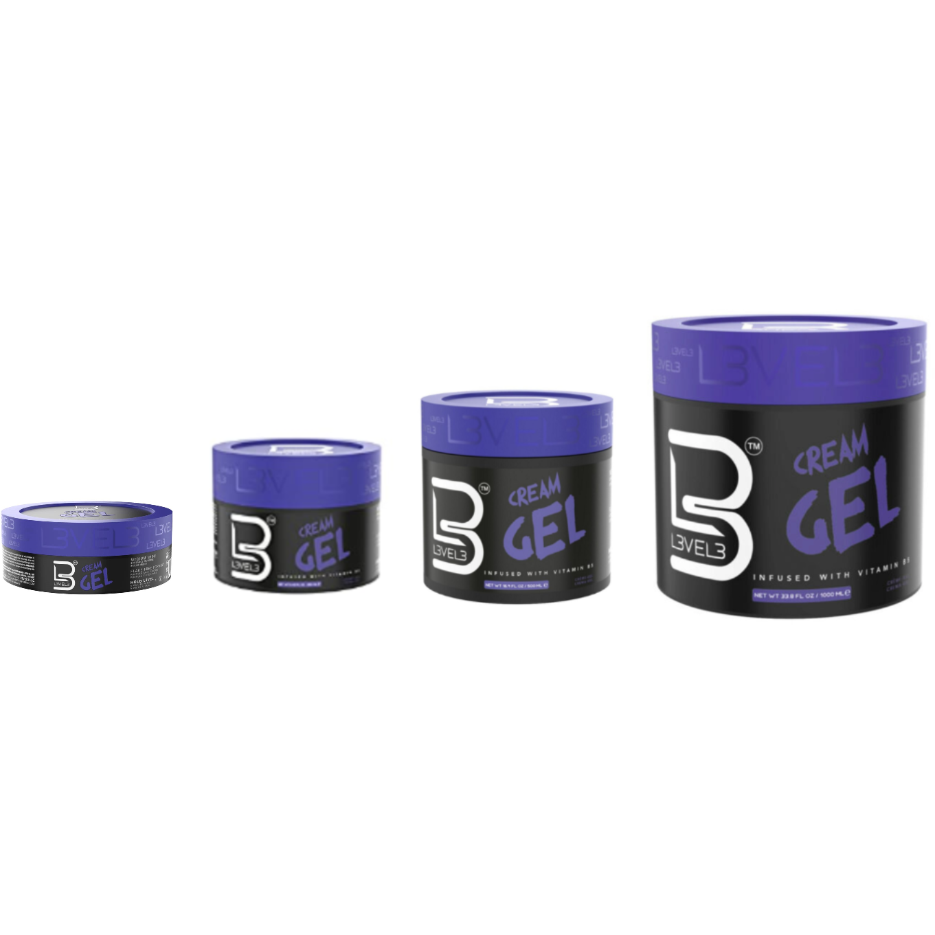 Level 3 Cream Gel Infused with Vitamin B5 Medium Hold 250/500/1000ml
