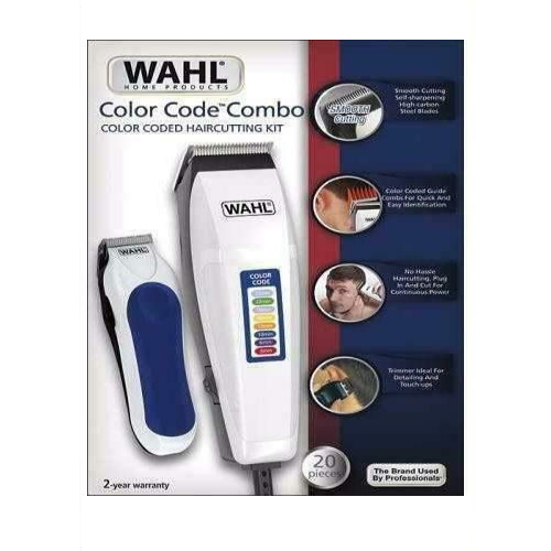 Wahl #9314-1708 Color Code Combo 20 Pieces Hair Cutting Kit Trimmer Clipper