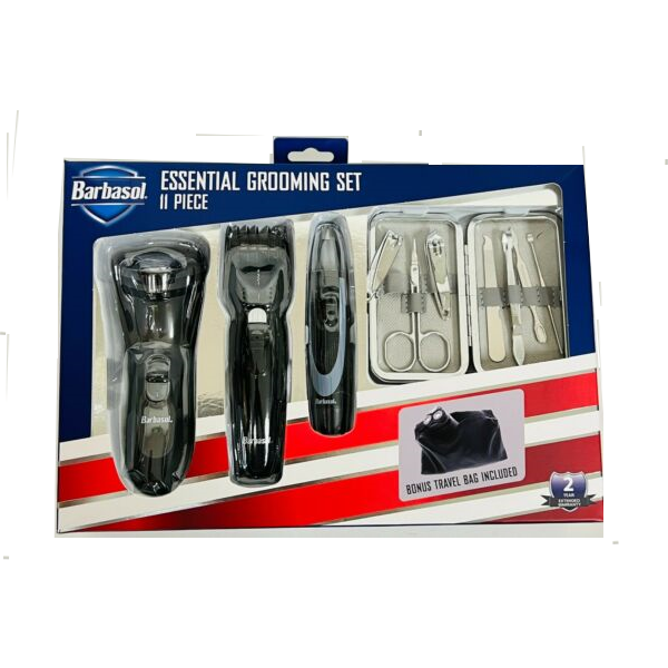 Barbasol CBK1-5002-KIT 11 Piece Essential Grooming Kit Bonus Travel Bag