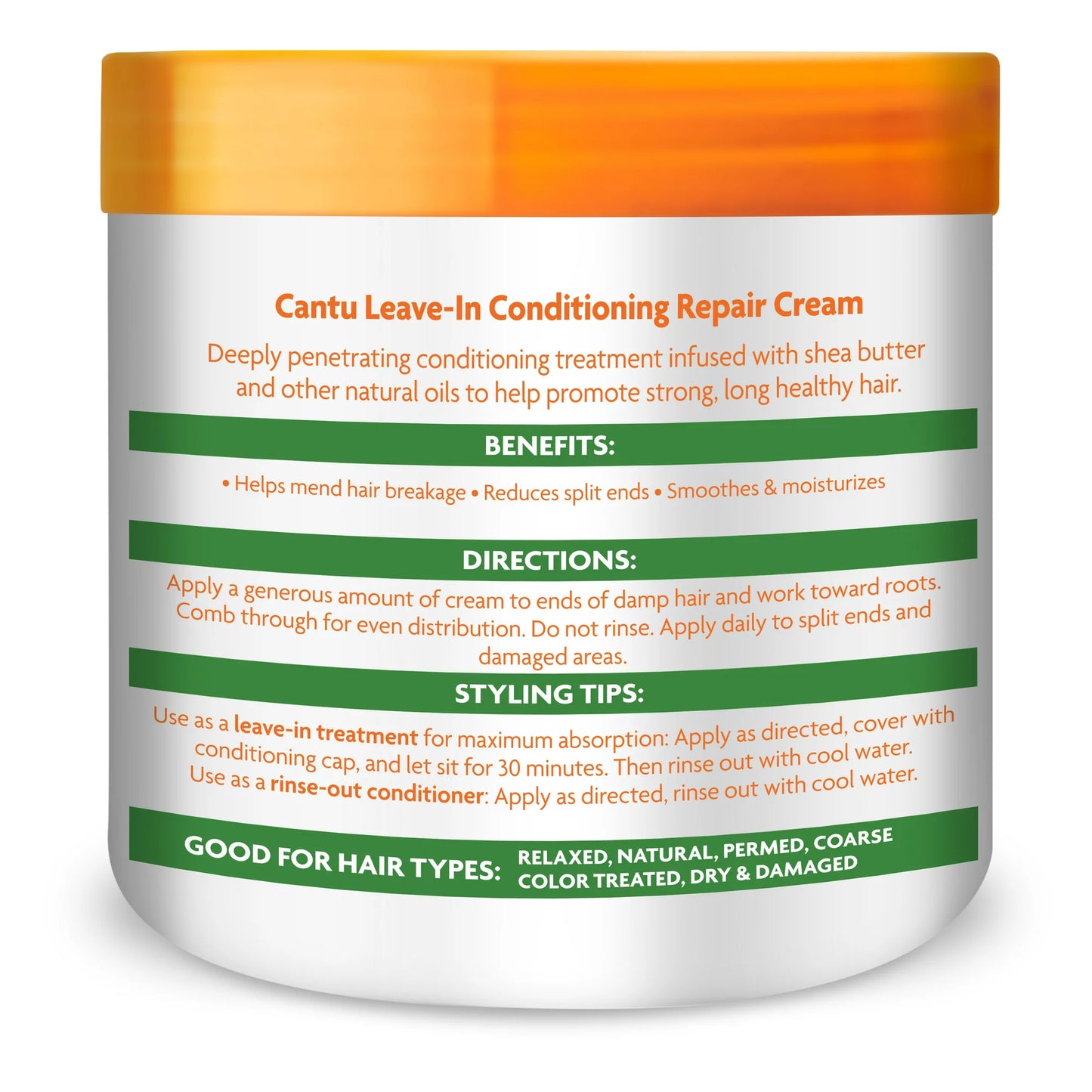 Cantu Shea Butter Leave-In Conditioning Repair Cream 16oz Intense Moisture