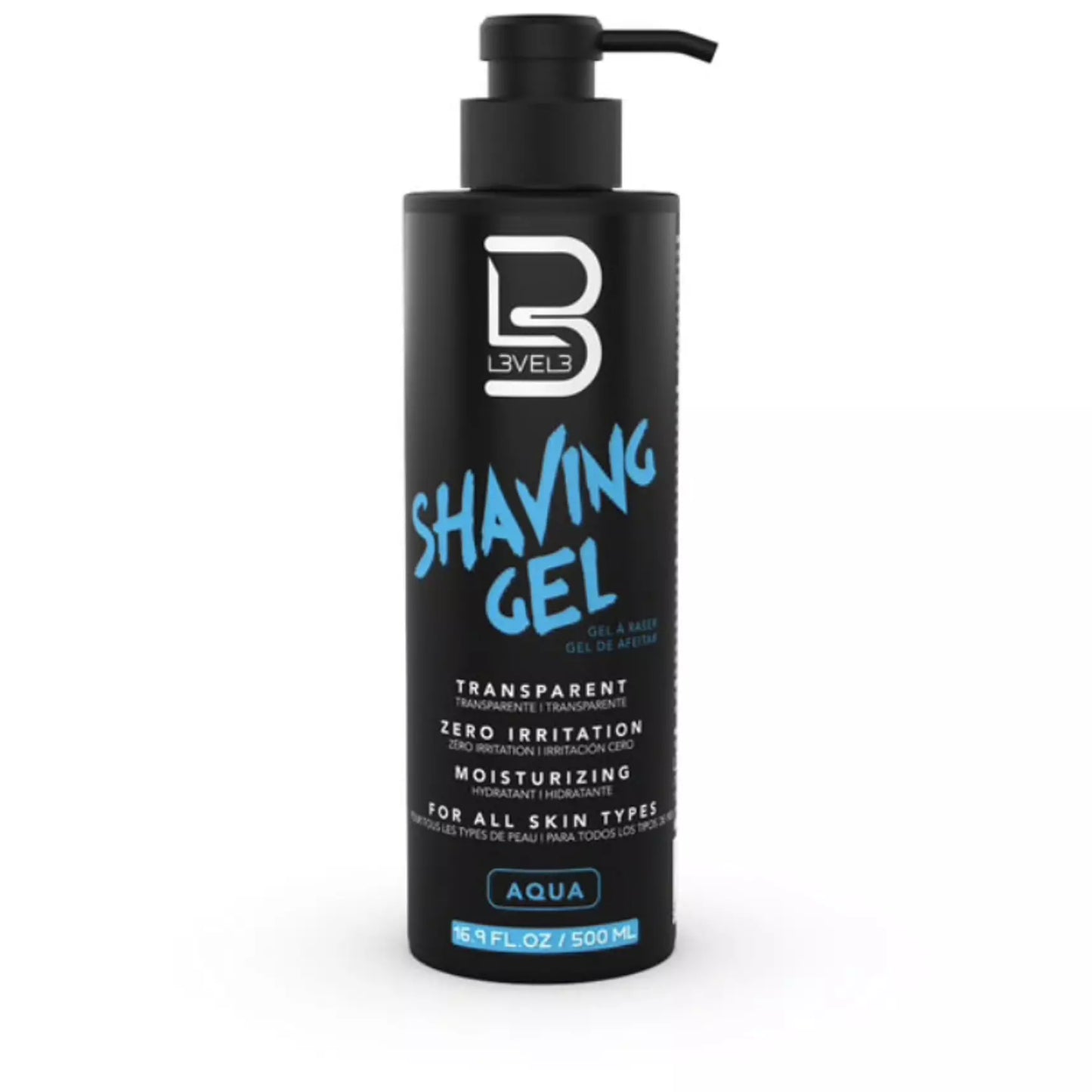 Level 3 Shaving Gel Transparent Zero Irritation Aqua/Ice 16.9fl oz