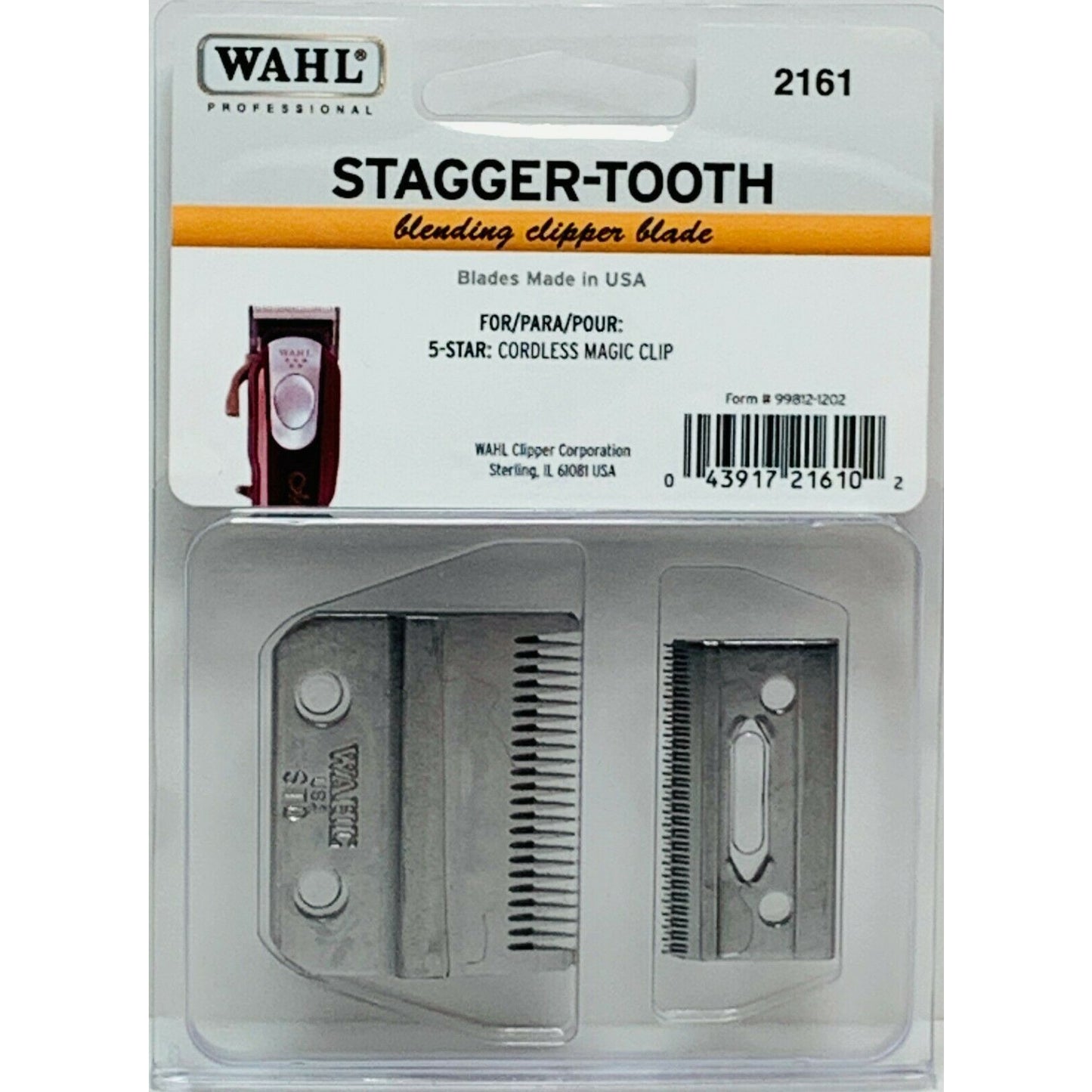 Wahl #2161 Stagger-Tooth 2-Hole Clipper Blade for 5 Star Cordless Magic Clip