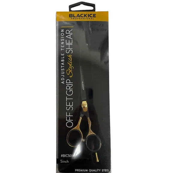 Black Ice Adjustable Tension Stainless steel OFF Set Grip Shears Gold/Black