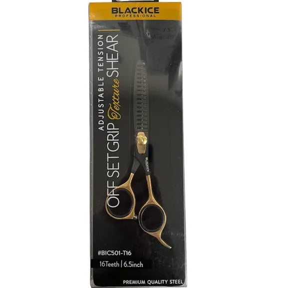 Black Ice Adjustable Tension Stainless steel OFF Set Grip Shears Gold/Black